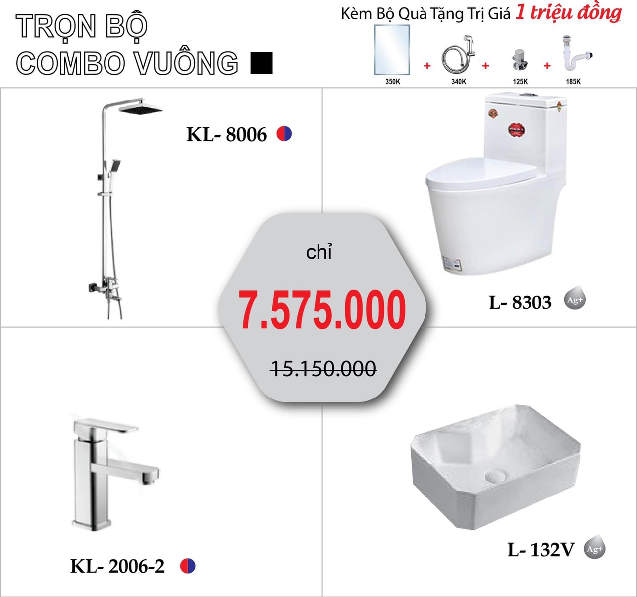 Bộ combo bàn cầu  số 2