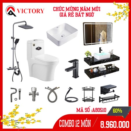 Bộ combo bồn cầu trọn bộ thiết bị 80510