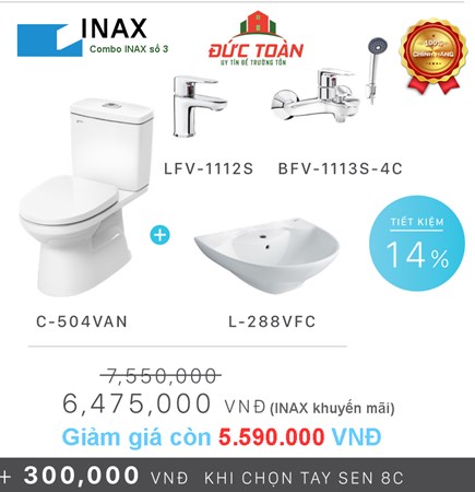 Combo bàn cầu INAX số 3
