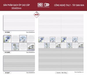 Gạch men giá rẻ 30x60 bộ vân sọc ngang