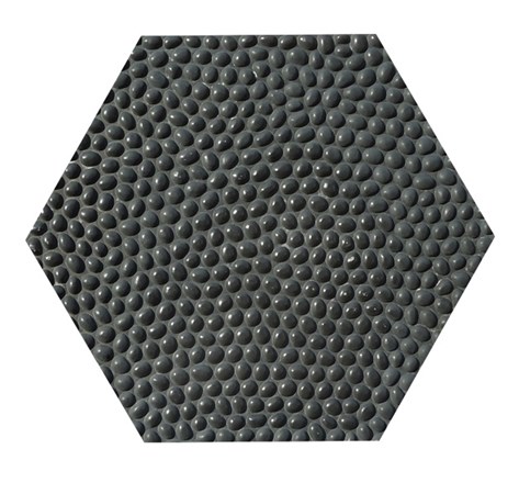 Gạch sỏi lục giác hạt dày đen